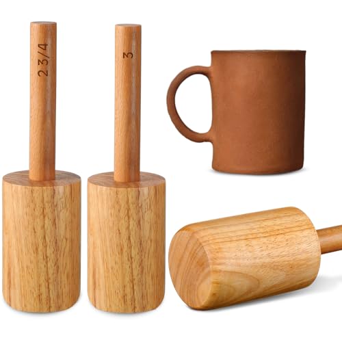 Baderke 2 Pcs Cup Pottery Molds, Create Pottery Mug Vases, Cup Molds Shaping Tool, Assist in Hand Building Mugs(2 3/4 Inch, 3 Inch)