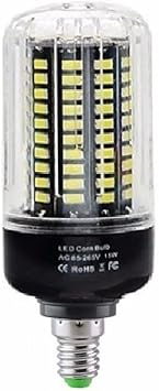 Fengyan Home Bulbs 1pcs 15W E14 E27 Ampoule LED Corn Bulb 85-265V LED Light Emitting Diode Spotlight Lamp SMD 5733 Flicker-Free bombillas Household Lamp  Color E14 , Emitting Color Warm White