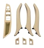 Manilla puerta Para Serie 5 F10 F11 520 523 525 528 2010-2017 Cubierta Reposabrazos Interruptor Elevalunas Interior LHD 7 Piezas(Beige,A)