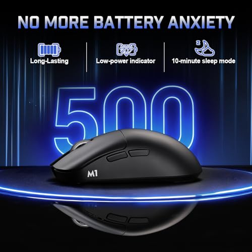 Image of YUNZII M1 Wireless Gaming Mouse, Tri-Mode 2.4G /BT /Wired Gaming Mouse, PAW3311 Sensor 10000 DPI Rechargeable Wireless Mouse with 5 Programmable Buttons, Customizable via Software for Win & Mac (Black)