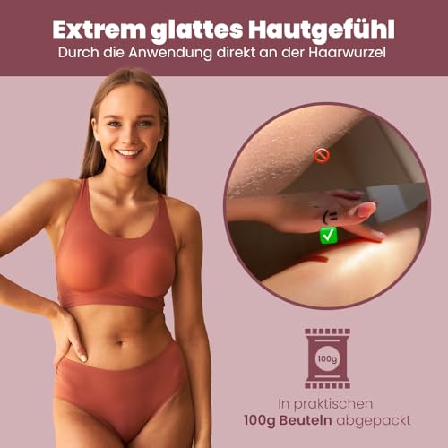 Foto von Capillum AMOVE Aloe Vera 200g Pulver Enthaarungscreme Intim & Körper Enthaarung ohne Schmerzen und Reizungen für glatte Haut