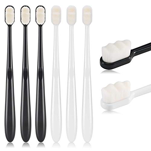 6 Pieces Soft Micro-Nano Manual Toothbrush Extra Soft Bristles Toothbrush with 20,000 Bristles for Fragile Gums Adult Kid Children Good Cleaning Effect for Sensitive Teeth Oral Gum Recession