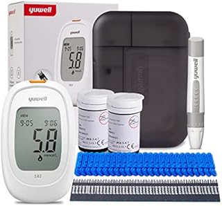 yuwell Blood Sugar Monitor, Diabetes Testing Kit with Test Strips x 50 and Lancets x 50, Blood Glucose Meter Ideal for Home Use, Batteries Include