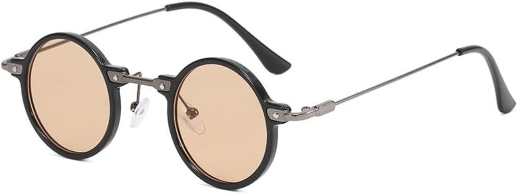 Small Round Sunglasses Men Women Retro Steampunk Glasses Gradient Clear Lens