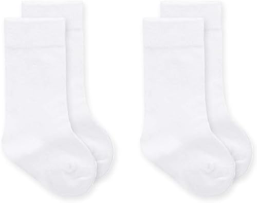 Jefferies Socks Calcetines altos hasta la rodilla sin costuras para bebés y niñas, paquete de 2 pares