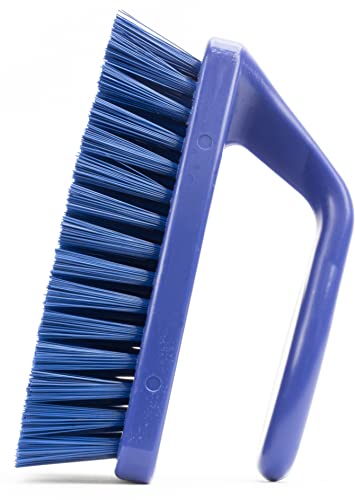 Image of SPARTA Scrub Brush with Iron Shaped Handle and Stiff Bristles, Heavy Duty Scrubber Brush for Kitchen, Bathroom, Shower, Tile, Sink, Carpet and Bakepans, Polypropylene, 6 Inches, Blue