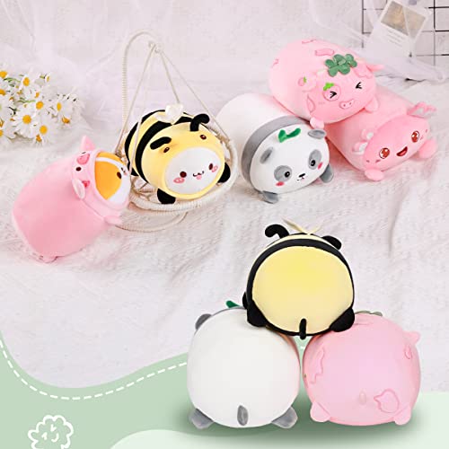 Aixini 8 Inch Plush Toys Set 3Pcs Stuffed Animals Packs Cute Cat Bee/Panda/Strawberry Cow Plush, Super Soft Kawaii Plushies For Girls #TOP7