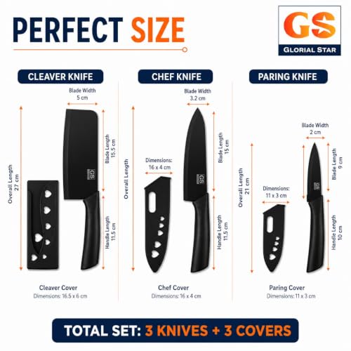 Image of Kitchen Knife Set, 3 Piece Stainless Steel Knives