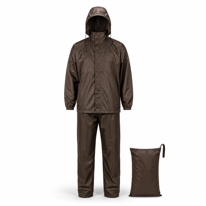𝟏 𝐘𝐞𝐚𝐫 𝐖𝐚𝐫𝐫𝐚𝐧𝐭𝐲 Waterproof Hooded Rain Suit for Men and Women, Reusable Full Sleeve Jacket and Pant Set, Lightweight Foldable Rainwear Travel, Outdoor Use.-image-20