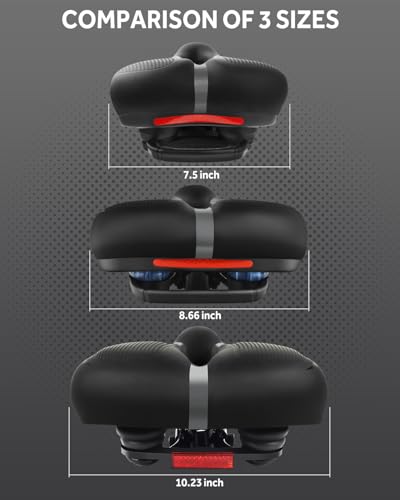 Gray-L Memory Foam Wide Bike Seat