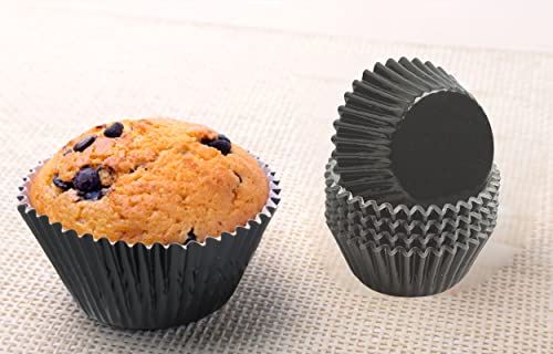 Black-Foil Cupcake Case Liners 100 Pcs Metallic Paper Baking Cups For Birthday Parties, Weddings Or Baby Showers … #TOP6