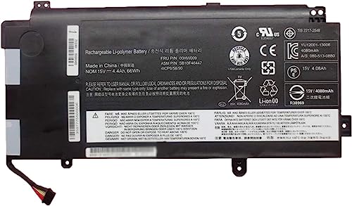 Batería de repuesto para laptop Lenovo ThinkPad Yoga 15 Ultrabook Series Notebook SB10F46446 00HW008 de 15 V, 66 Wh, 4400 mAh, 00HW014, SB10F46452 00HW015