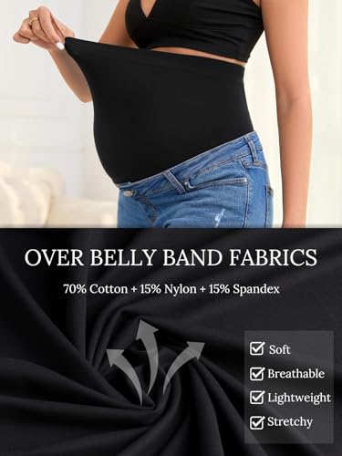 Maternity Jeans for Women Boyfriend Stretch Over Belly Denim Pregnancy Pants, Throughout Pregnancy Suitable4