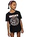 Ramones niñas Flower Rose Camiseta 9-11 Years Negro