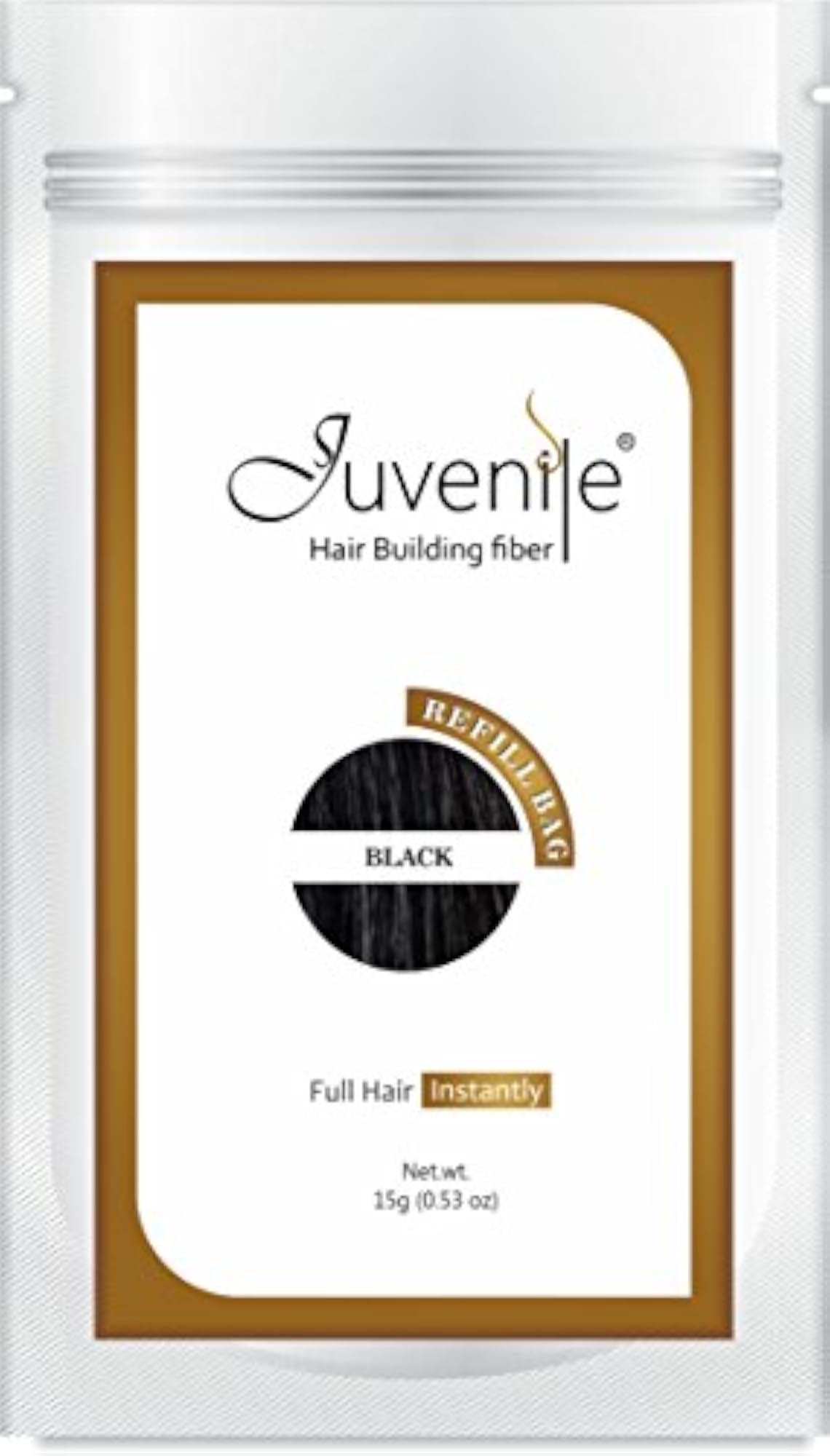 Hair Fiber Black Refill Bag, 15 gms