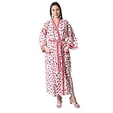 Fabric venue Hand Printed Kimono, Block Print Robes, Handmade Robes, Cotton Kimono, Dressing Night W