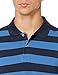 Amazon Essentials Men's Black Blue Rugby Stripe Polo Shirts Short Sleeve, Slim-Fit Cotton Pique, Large