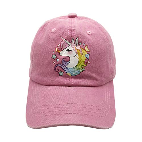 Waldeal Cute Girls Unicorn Hat, Adjustable Denim Baseball Cap, Pink #TOP1