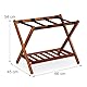 Relaxdays Kofferständer klappbar, 2er Set, Holz, H x B x T: 54 x 66 x 45 cm, 2 Ablagen, Kofferaufbewahrung Hotel, Natur