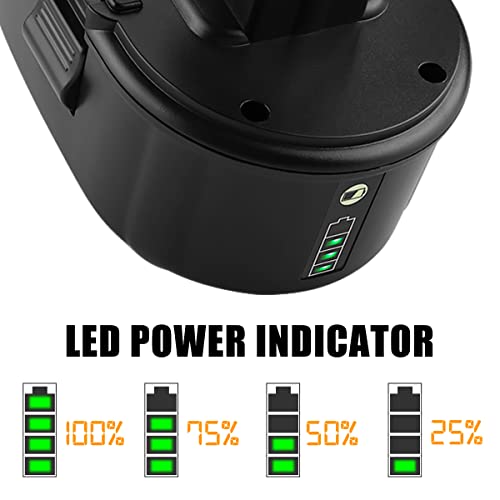 energup 2Pack 6.5Ah Lithium Replace for Dewalt 18V XRP Ni-Cad Battery DC9096 DC9098 DC9099 DE9039 DE9095 + 2Port DC9320 Fast Dual Charger for Dewalt 7.2V-18V XRP NI-CD NI-MH Battery