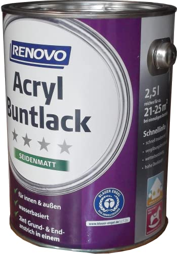 Acryl-Buntlack 2-in-1 750 ml RAL 5010 Enzianblau seidenmatt Renovo
