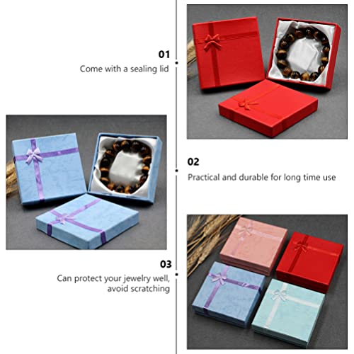 Cabilock Cardboard Jewelry Gift Boxes 8Pcs Bowknot Paper Necklace Bracelet Storage Case Square Cardboard Jewelry Organizer Showcase Gift Storage Container For Women Girl #TOP5