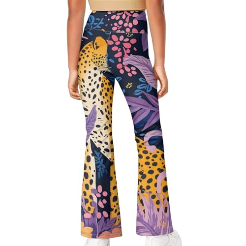 Kid Cute Print Workout Leggings Flare Yoga Pants Summer Long Soft Stretchy Girls High Waist Bell Bottom Trouser4