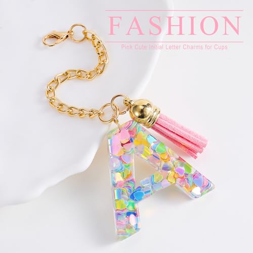 Image of Letter Charm Accessories for Stanley Cup 1 PCS Cute Initial Keychain Handle Charm for Stanley Tumbler for Women