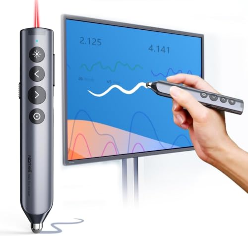 Image of Norwii N10s Bluetooth PowerPoint Presentation Clicker with Touch Pen | Digital pointer and spotlight work on any screen. Built-in 64GB flash on USB, comes with app. Metal Housing. 328ft range