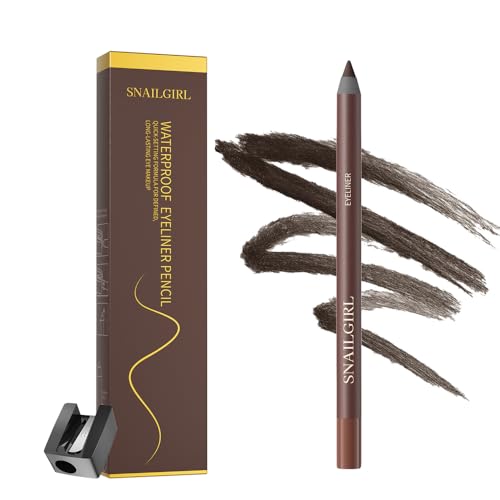 Image of Waterproof Eyeliner Pencil, Waterproof Gel Eyeliner Pen, Long Lasting & Smudge-proof Eye Makeup Pencils with Sharpener Water Line Eye liner for Sensitive Eyes (04 Brown)