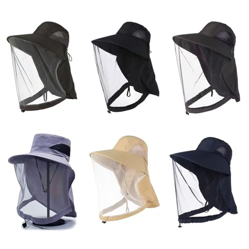 Sombrero mosquitera antipicaduras con malla transpirable para el rostro en color gris 6