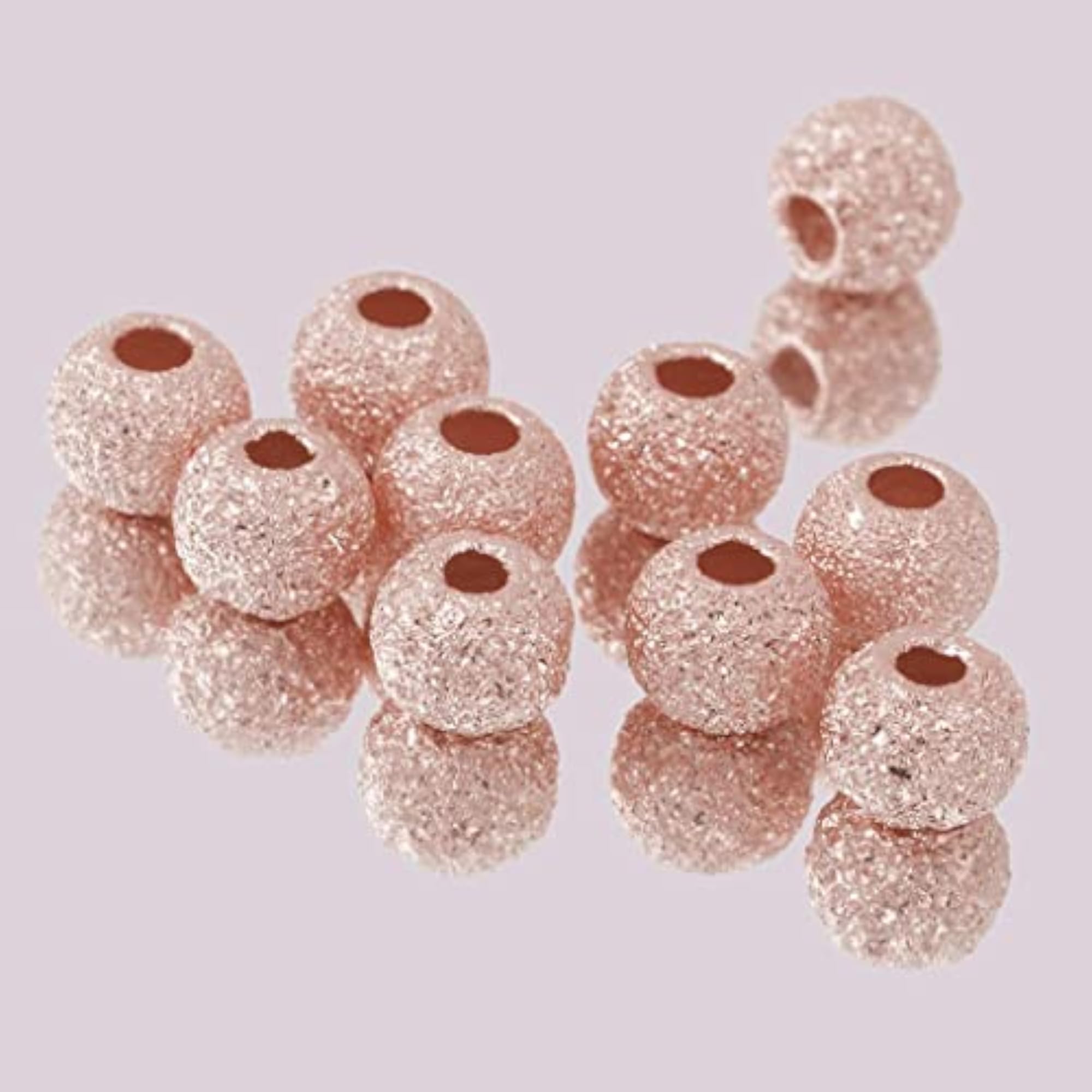 10Pcs 925 Rose Gold Lucky Loose Beads for DIY Bracelet Making