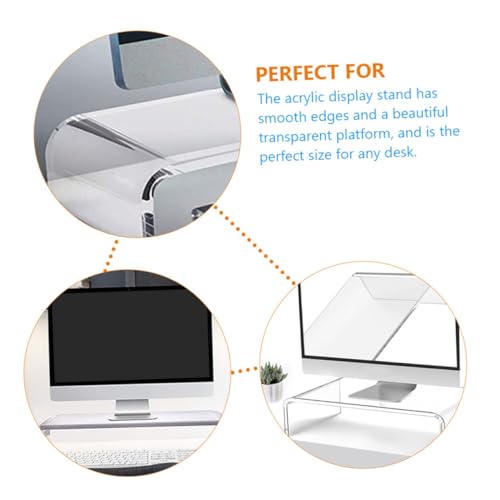 Support clavier acrylique transparent et rehausseur d'écran pour bureau