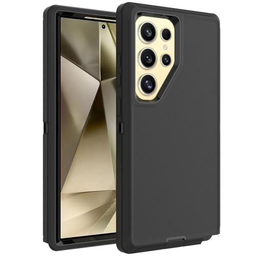 Image of Case for Galaxy S24 Ultra, Heavy-Duty Tough Rugged Shockproof Drop Protective Cover Cases for Samsung Galaxy S24 Ultra, Black