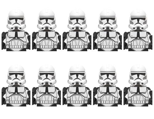 Phase 2 Clone Troopers 10pcs Troopers Army Building figs Set Battle Pack with Accessories White