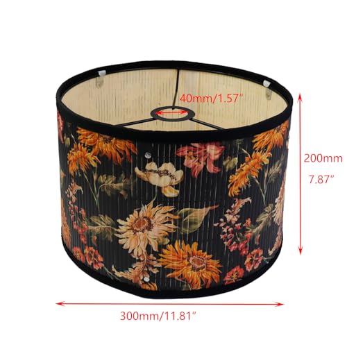 Crapyt WANQ1882 Decorative Lamp Shades Round Lamp Shade Unique Lamp Shade For Chandeliers, Floor Lamps, Table Lamps 11.81 Inch×7.87 Inch Bamboo Lamp Shade E27 thumb #1
