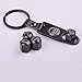 D&R Set of 4 Car Tire Valve Stem Air Caps Cover + Keychain For Volvo Black