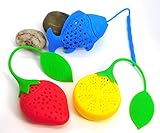 Set of 3 Fish Lemon & Strawberry Loose Leaf Cute Animal fruit fishing Food Grade Silicone Tea...