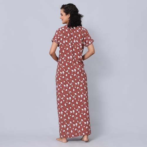 Image of Evolove Women's Viscose Liva Long Maxi Night Gown Nighty Dress with Pocket, Super Soft Comfortable (LNG-Rayon)