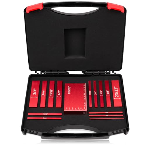 15 PCS Setup Blocks for Woodworking, Precision Aluminum Height Gauges