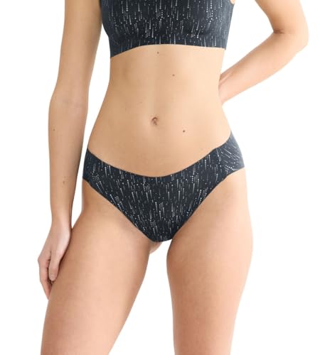 Sloggi Zero Feel 2.0 Festive High Leg Slip, Combinaison Noire, S Femmes