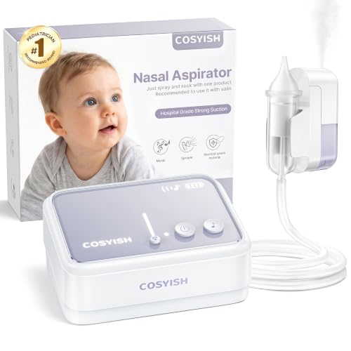 Image of Nasal Aspirator for Baby, Hospital-Grade 78KPa Strong Suction Baby Nose Sucker with Anti-Backflow, Electric Nose Suction for Baby, Soothing Lullabies, Rechargeable Baby Nasal Aspirator(GreyT1)