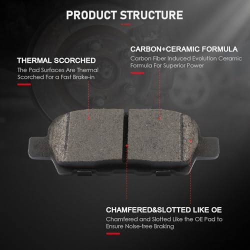 Image of cciyu D1288 Rear Ceramic Disc Brake Pads Kit For INFINITI For EX35 2008-2010,For FX35,For G35,For G37,For M35,For M45,For Q60,For Nissan For Altima,For Juke,For Rogue,For Rogue Select,For Sentra