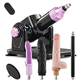 SENSUA Macchina del Sesso Automatica con 3 Dildo, Sex Machine a Spinta Regolabile a 180° con Ventosa e Barra di Estensione, Giocattolo Sessuale Adulti per Donne e Uomini Masturbazione con 5 Accessori