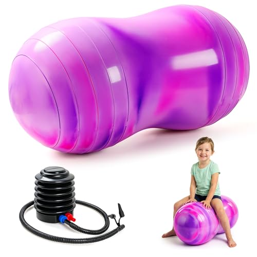 EVERICH TOY Peanut Ball for Kids 18 Anti-Burst Autism Sensory Exercise Ball for Physical Therapy Balance Training & Yoga Bouncy Ball Chair for Boys and Girls
