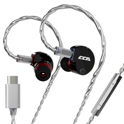 Image of CCA Phoenix in-Ear Monitor Headphones - Dual-Magnet Dynamic Driver IEM with HiFi Clear Sound & Deep Bass, Full-Metal Professional Gaming Earbuds for Musicians, Singers, and Audiophiles(USB C Plug)