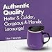 GRANDTIES Insulated Coffee Mug with Handle - Sliding Lid for Splash-Proof 16 oz Wine Glass Shape Thermal Tumbler with Double Walled Vacuum Stainless Steel Keeps Beverages Hot or Cold - Sparkling Grape