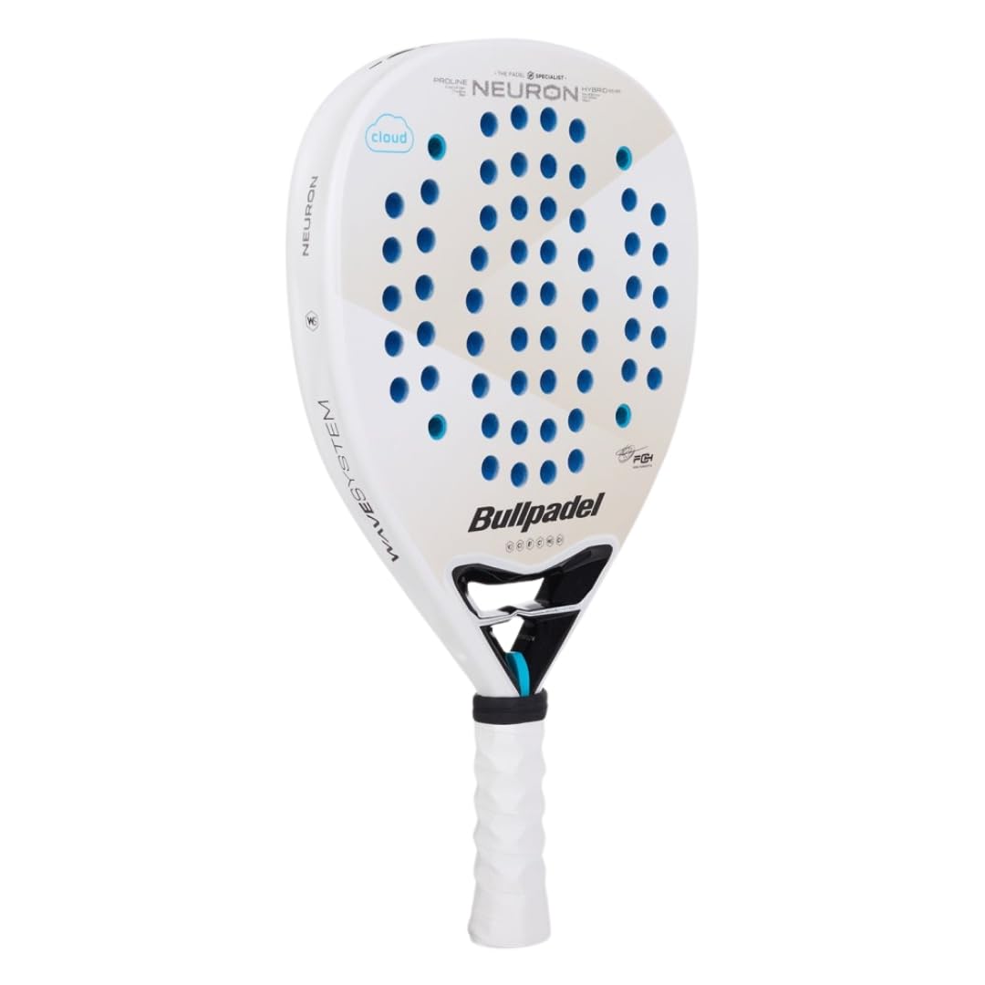 BULLPADEL Padel Racket Neuron Cloud 2025 | Hybrid Shape Pala Padel | Wave System & Aero Channel for Aerodynamics | Custom Weight & 3D Grain for Spin & Control | ElasticFiber & CloudEva Comfort