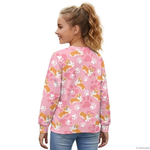 Image of Girls Cardigans Sweater Long Sleeve Crew Neck Button Down Sweaters School Outerwear for Kids Fall Winter Tops