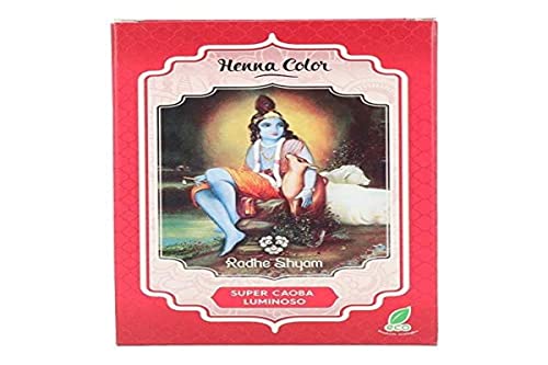 False Radhe Shyam Henna En Polvo Super Caoba Luminoso 100G, Negro Cover